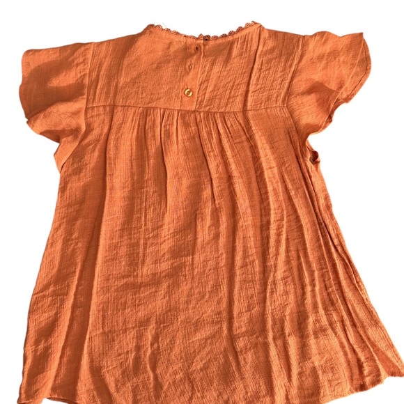 Women's Orange Flutter Sleeve Top - Picture 2 of 2